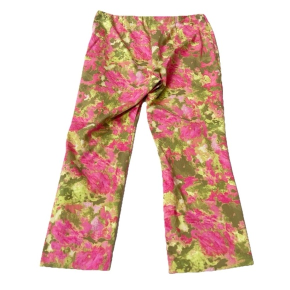 Sigrid Olsen Floral Bright High Rise Straight Leg Crop Ankle Pants Multi Sz 14 - Picture 2 of 8